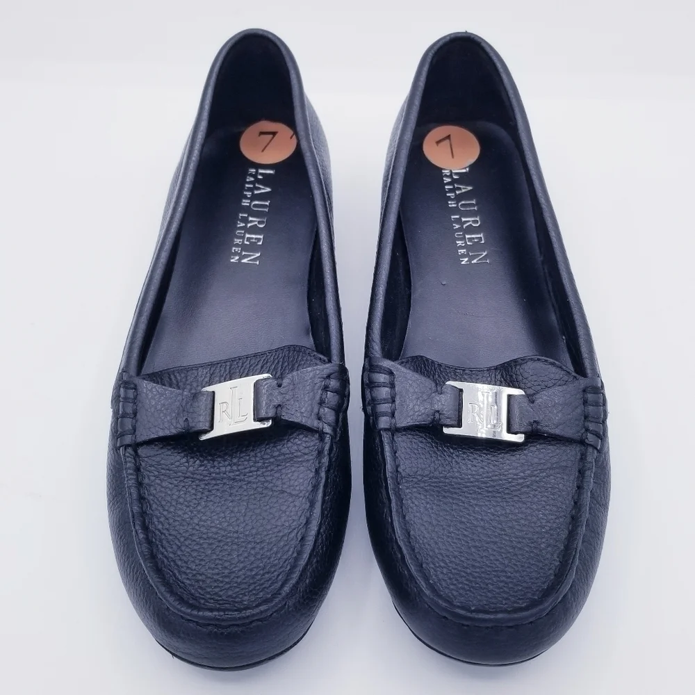 Ralph Lauren Careigh Black Leather Loafers, size 7